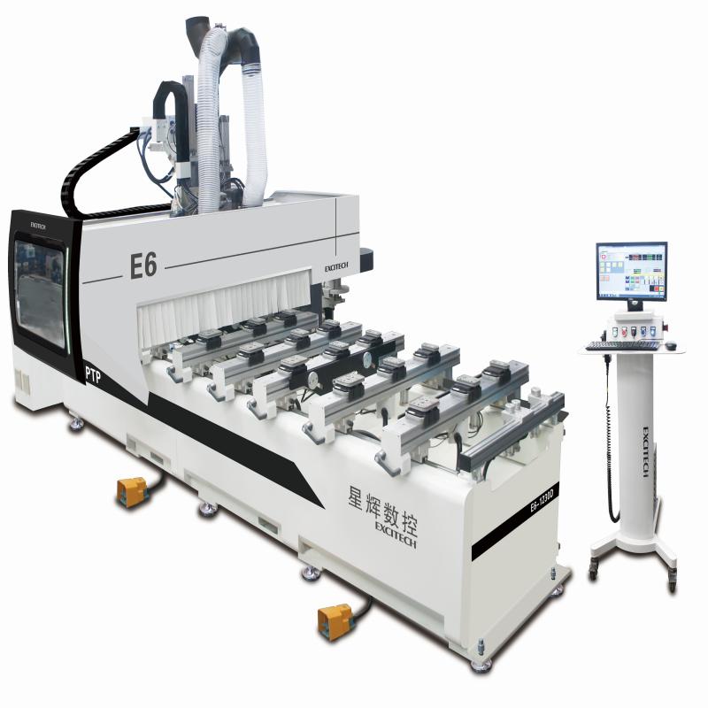 দরজা তুরপুন এবং রাউটারিং জন্য E6 PTP কাঠের কাজ CNC রাউটার
